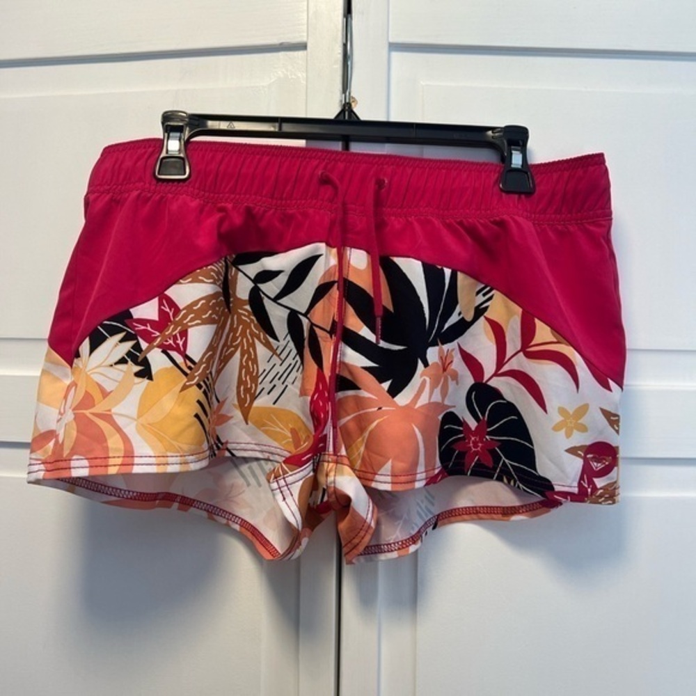 Roxy Tropical Pink And White Floral Board Shorts Size Large